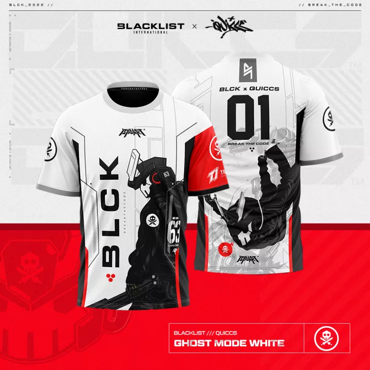 Front and Back View of Ghost Mode White Jersey